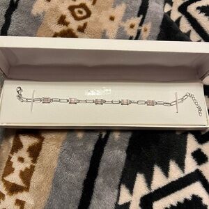 925 Silver Bracelet NIB with Crystals 7.5”-9”